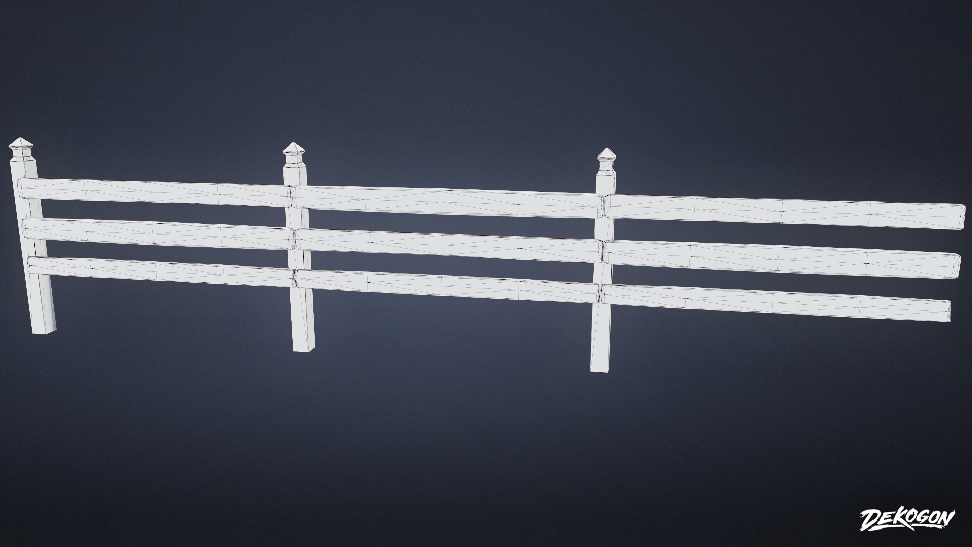 ROADSIDE - Fence Set Wooden 10 - LOW POLY AND NANITE Low-poly 3D model_8