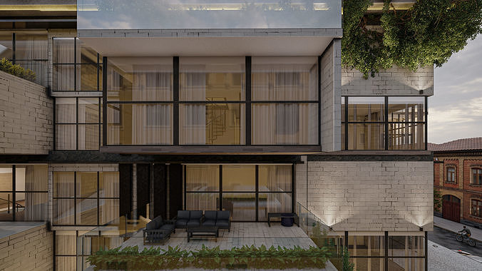 Modern Minimalist Apartment Scene  Render Ready for Lumion  3D model 5