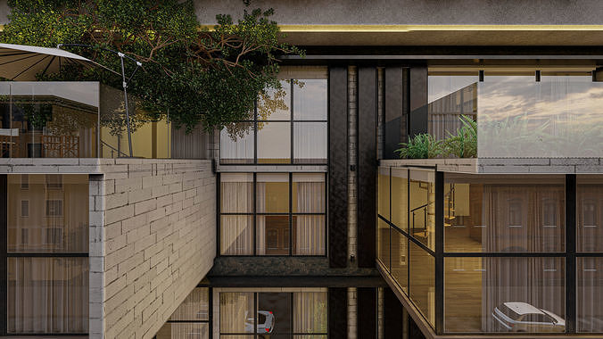 Modern Minimalist Apartment Scene  Render Ready for Lumion  3D model 6