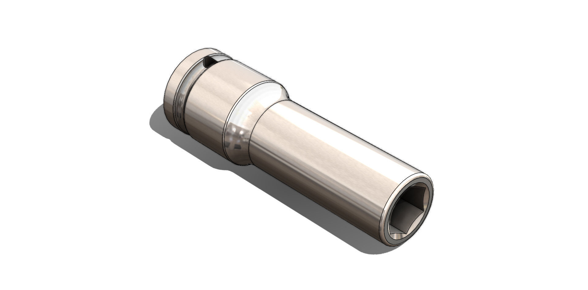 Soquete Longo 10mm x 3-8 pol Long 3D model_14