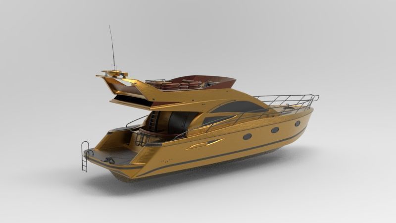 yacht 3D model_1