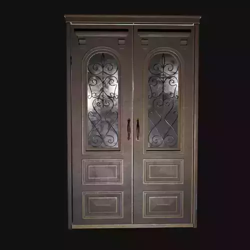 Old wooden door with 2 wings