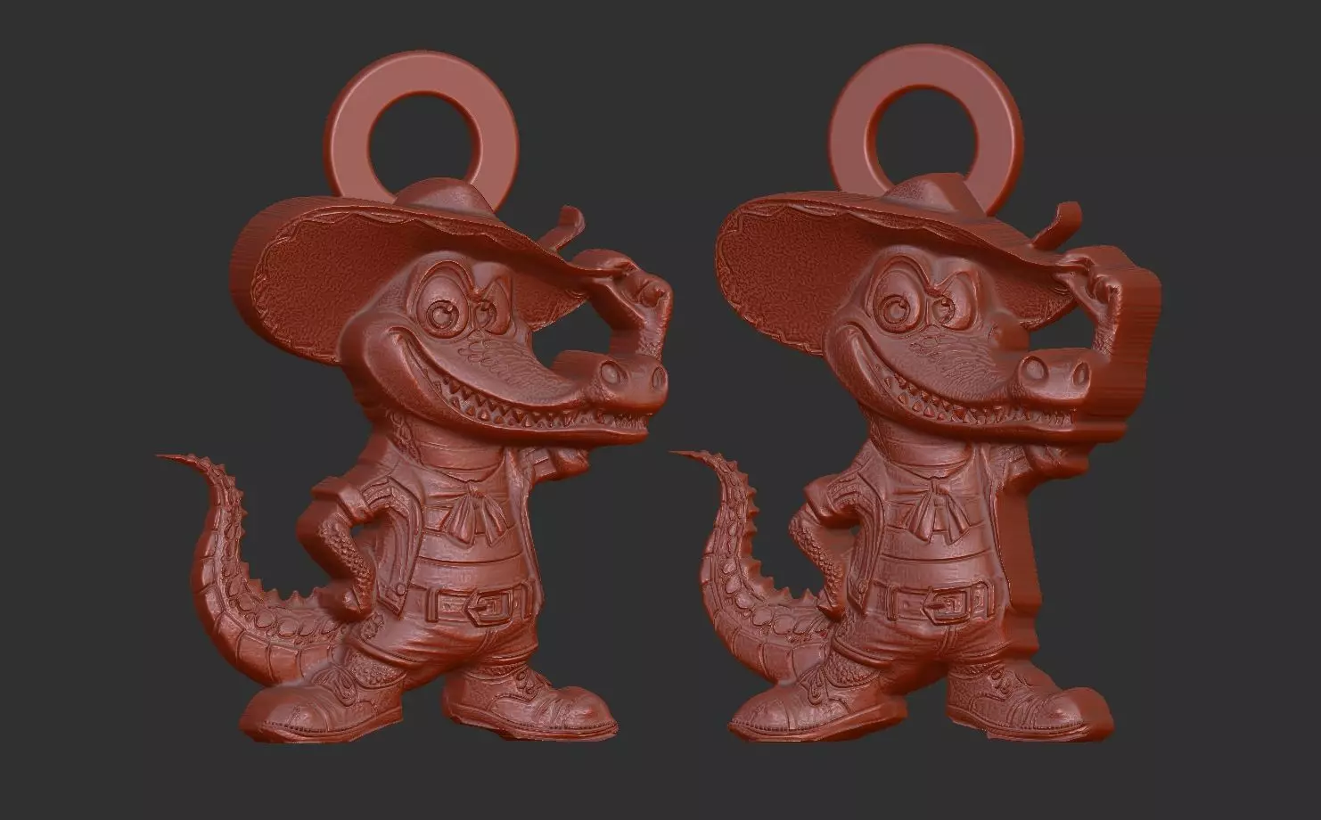 cartoon crocodile 3D print model