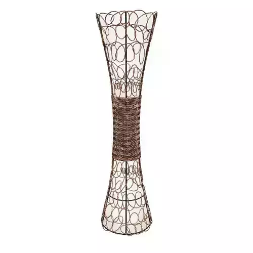 Realistic Rattan Floor Lamp 3D Model