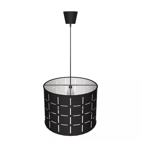 Modern Black Fabric Lamp 3D Model E27 Lighting Low-poly 3D model_0