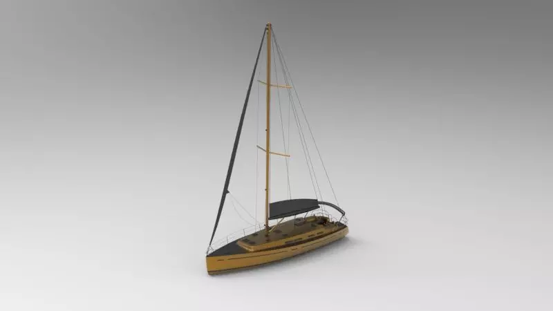 Sailing boat 3D model_0