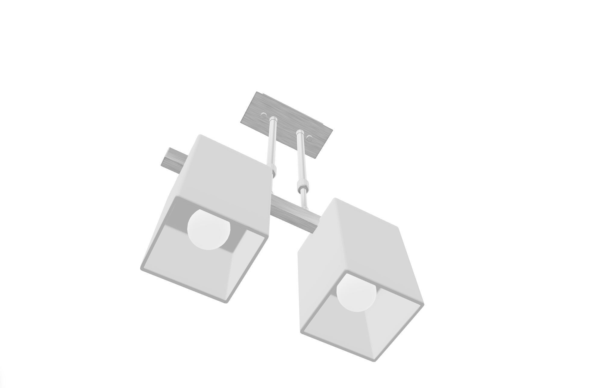 Elegant Double Pendant Lamp 3D Model Low-poly 3D model_1