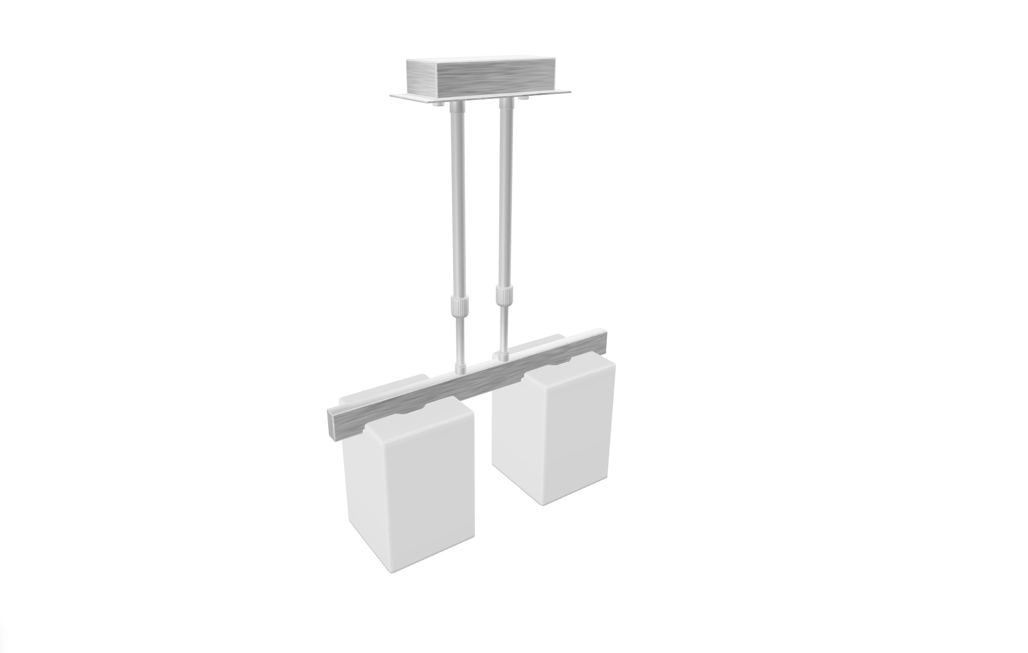 Elegant Double Pendant Lamp 3D Model Low-poly 3D model_3