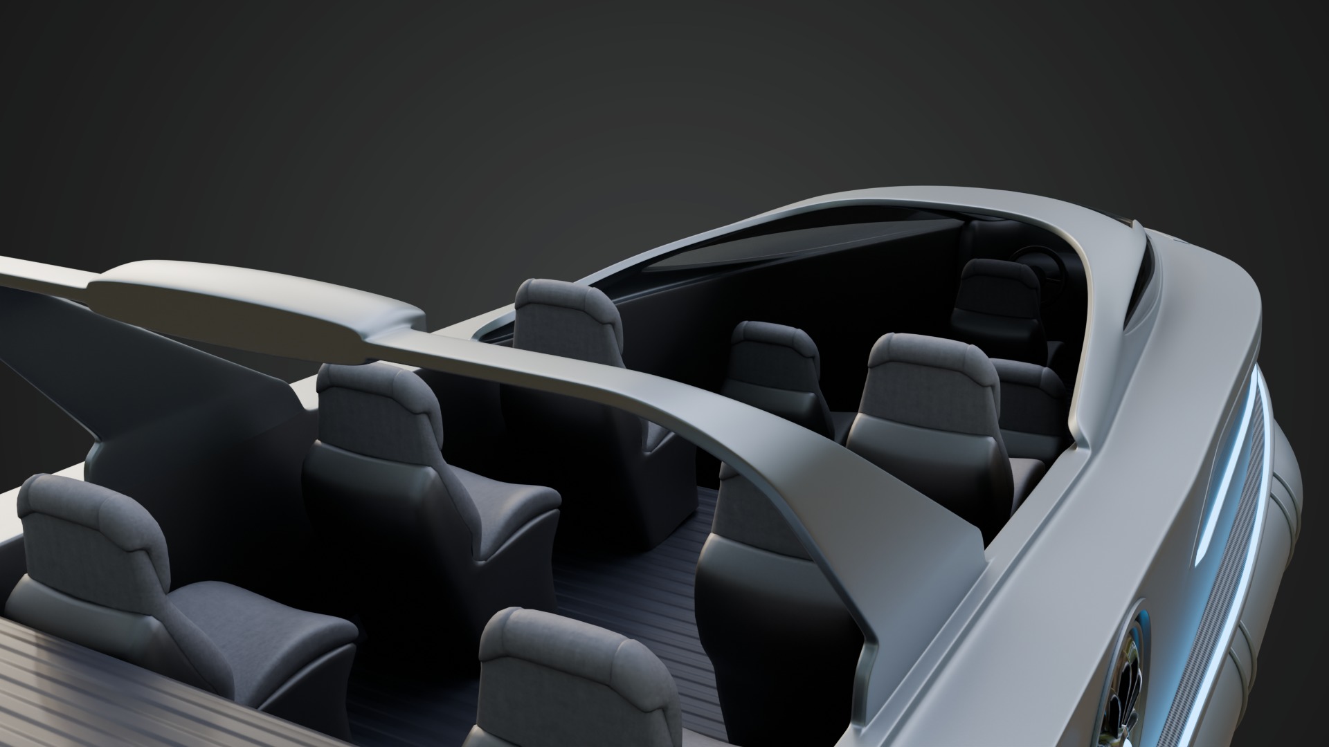 High-speed Performance Pontoon Boat 3D model_9