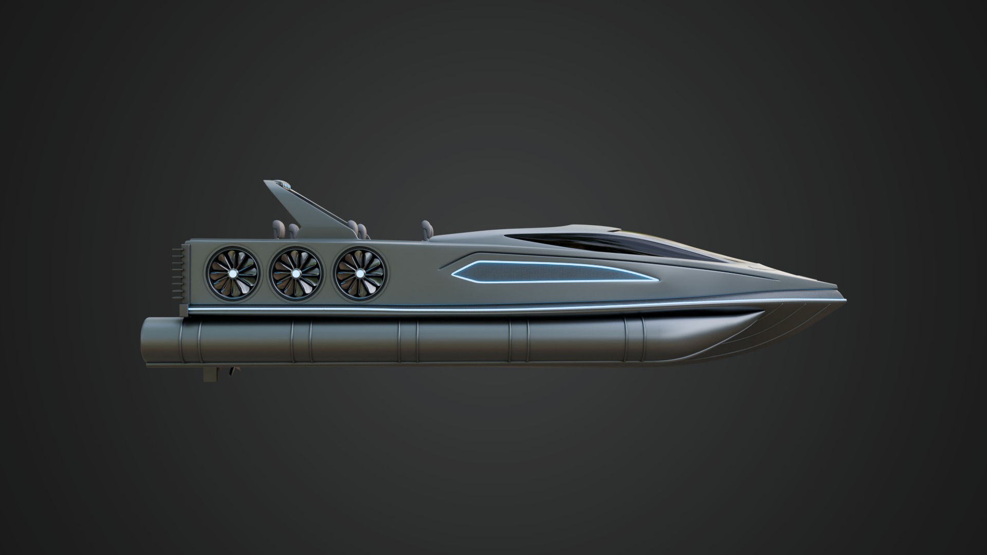 High-speed Performance Pontoon Boat 3D model_7