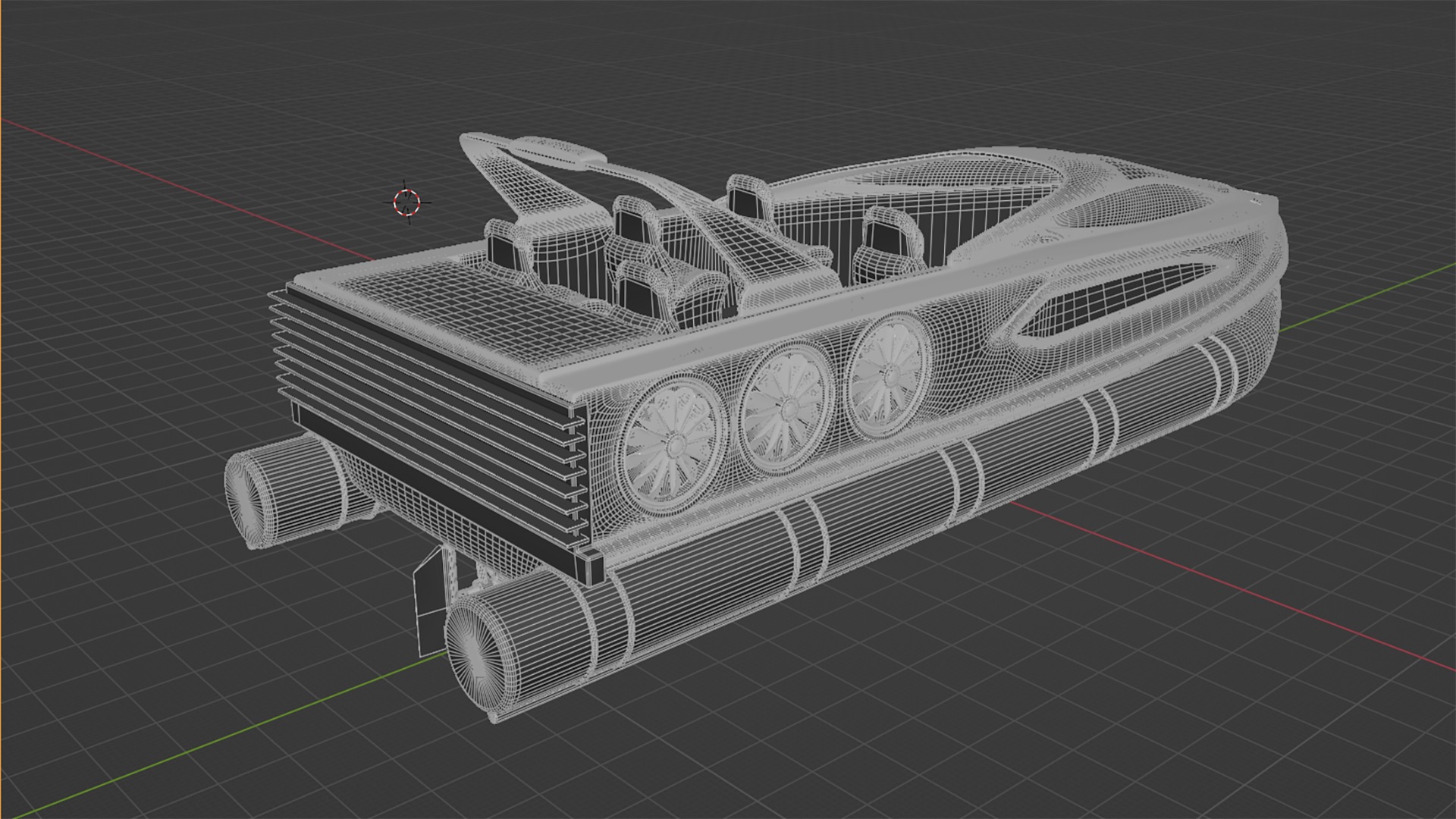 High-speed Performance Pontoon Boat 3D model_14