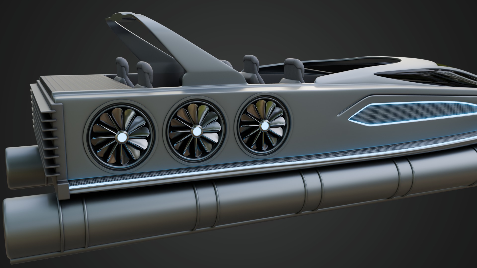 High-speed Performance Pontoon Boat 3D model_10