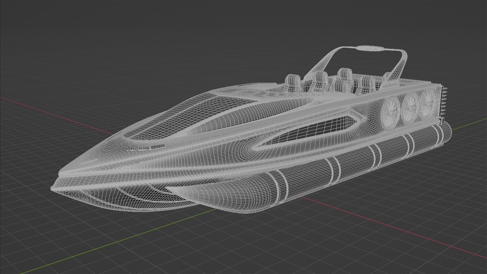 High-speed Performance Pontoon Boat 3D model_12