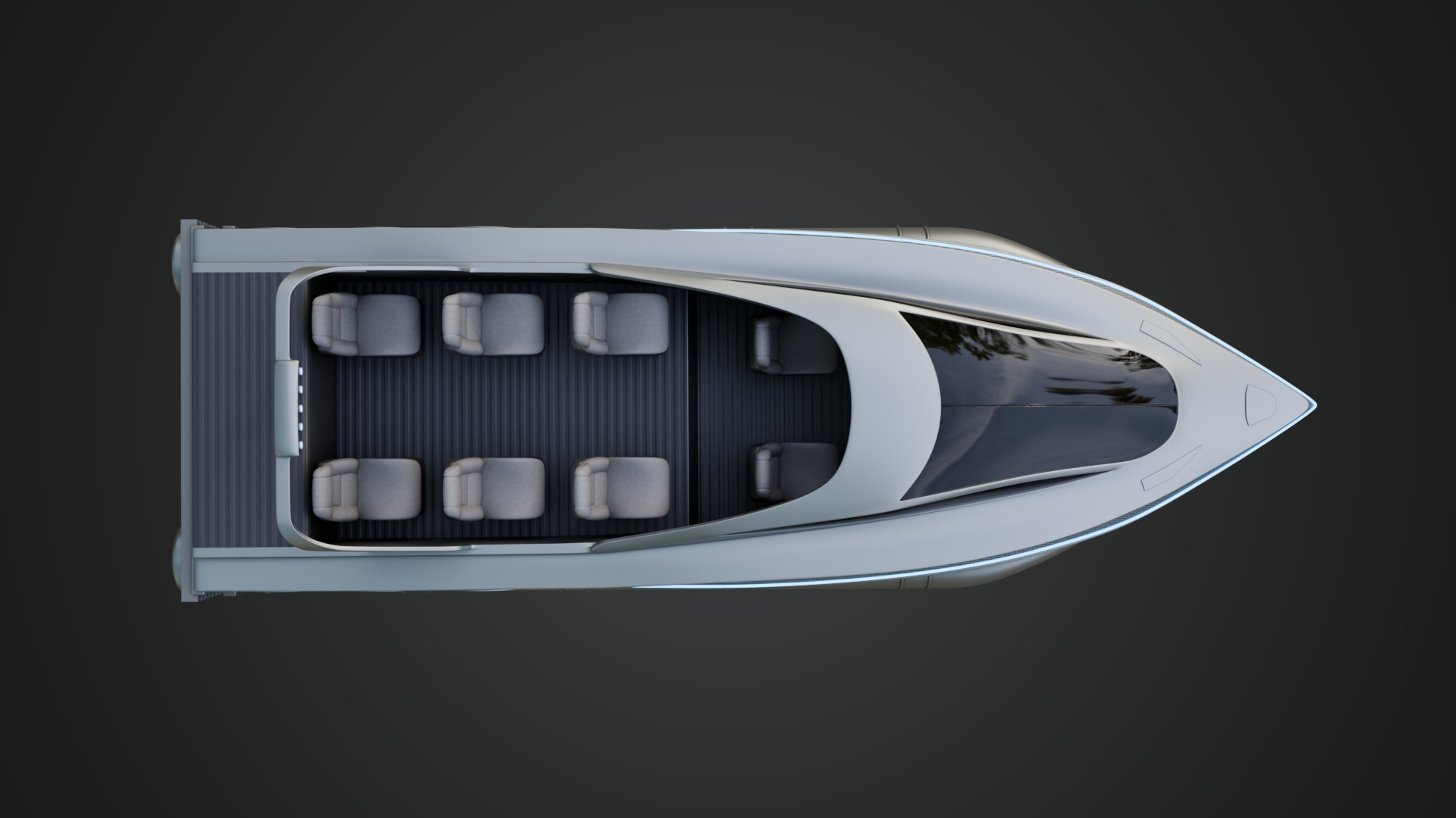 High-speed Performance Pontoon Boat 3D model_3