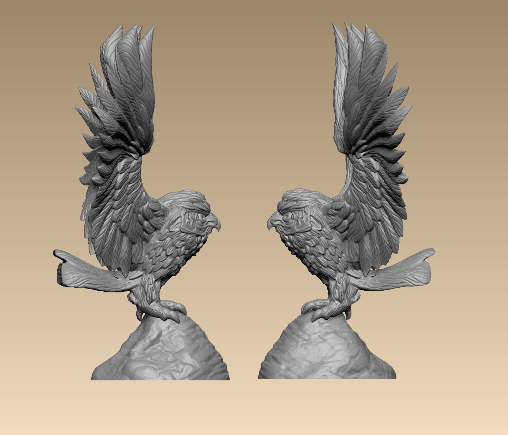 Owl miniature 3D print model_1