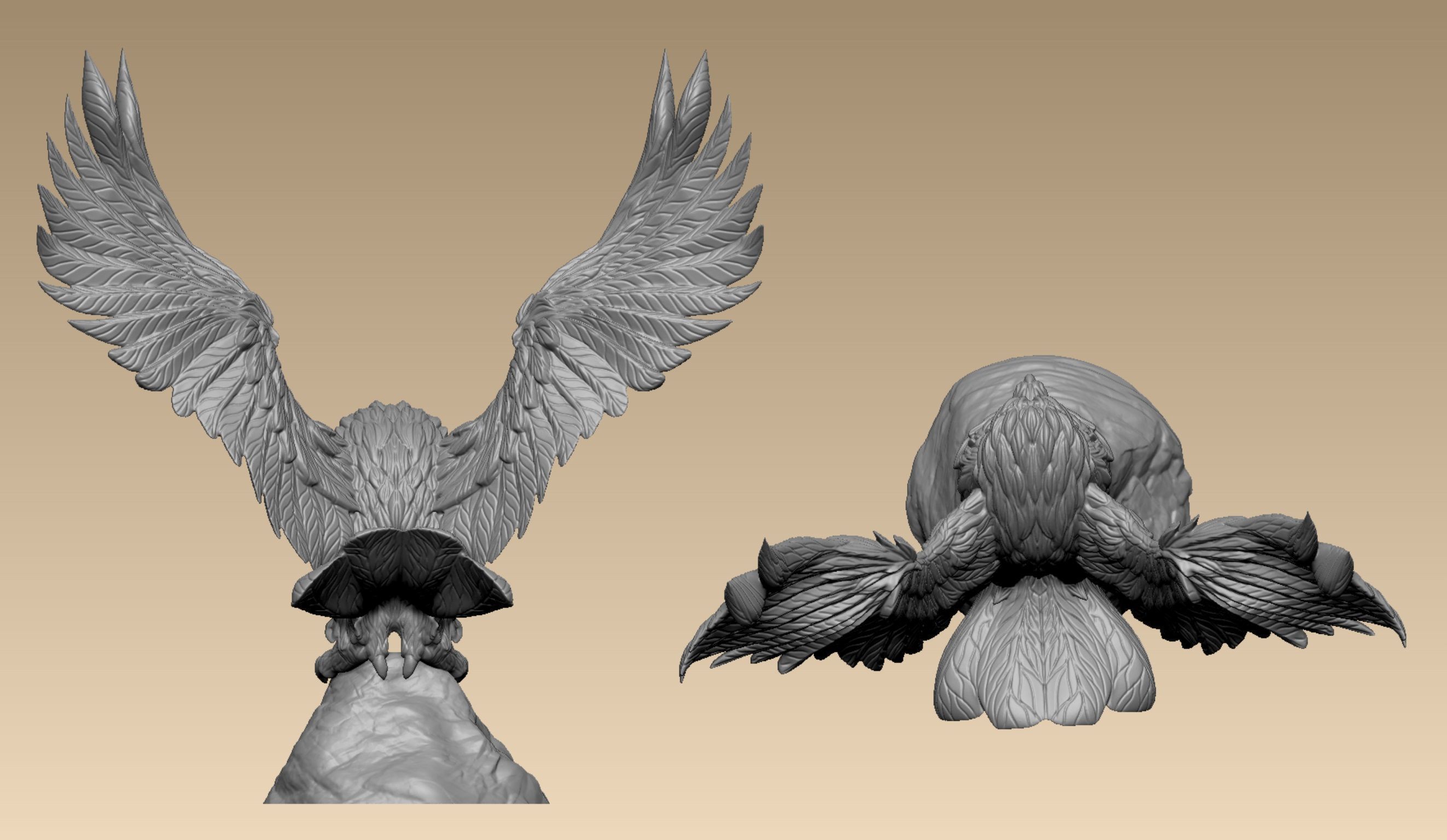 Owl miniature 3D print model_2