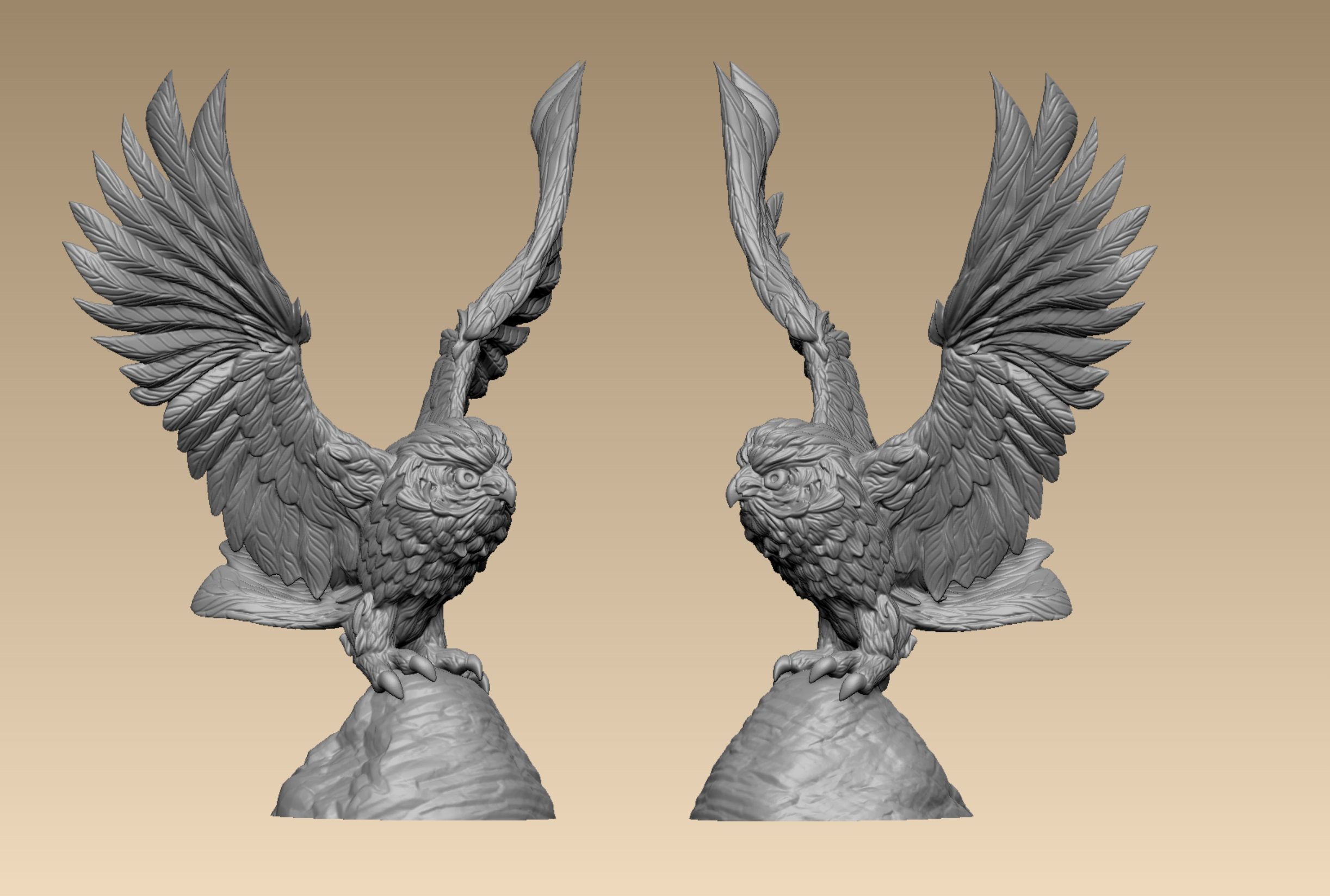 Owl miniature 3D print model_3