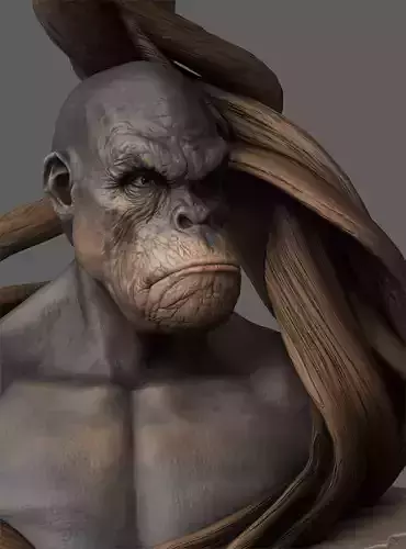 chimpanzee apes bust