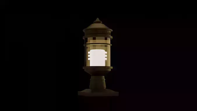 Road Side Street Metal lamp Light  Low-poly 3D model