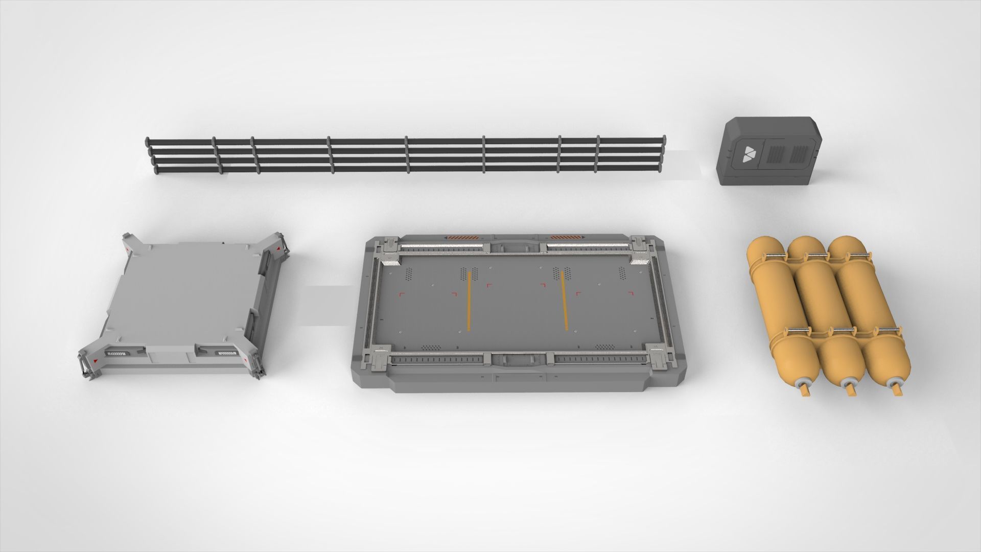 sci-fi Architecture kitbash 51 3D model_11