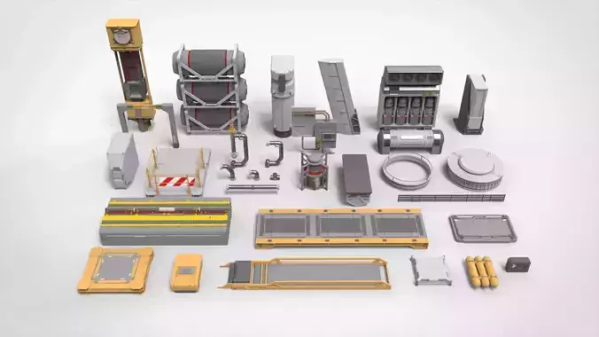 sci-fi Architecture kitbash 51 3D model