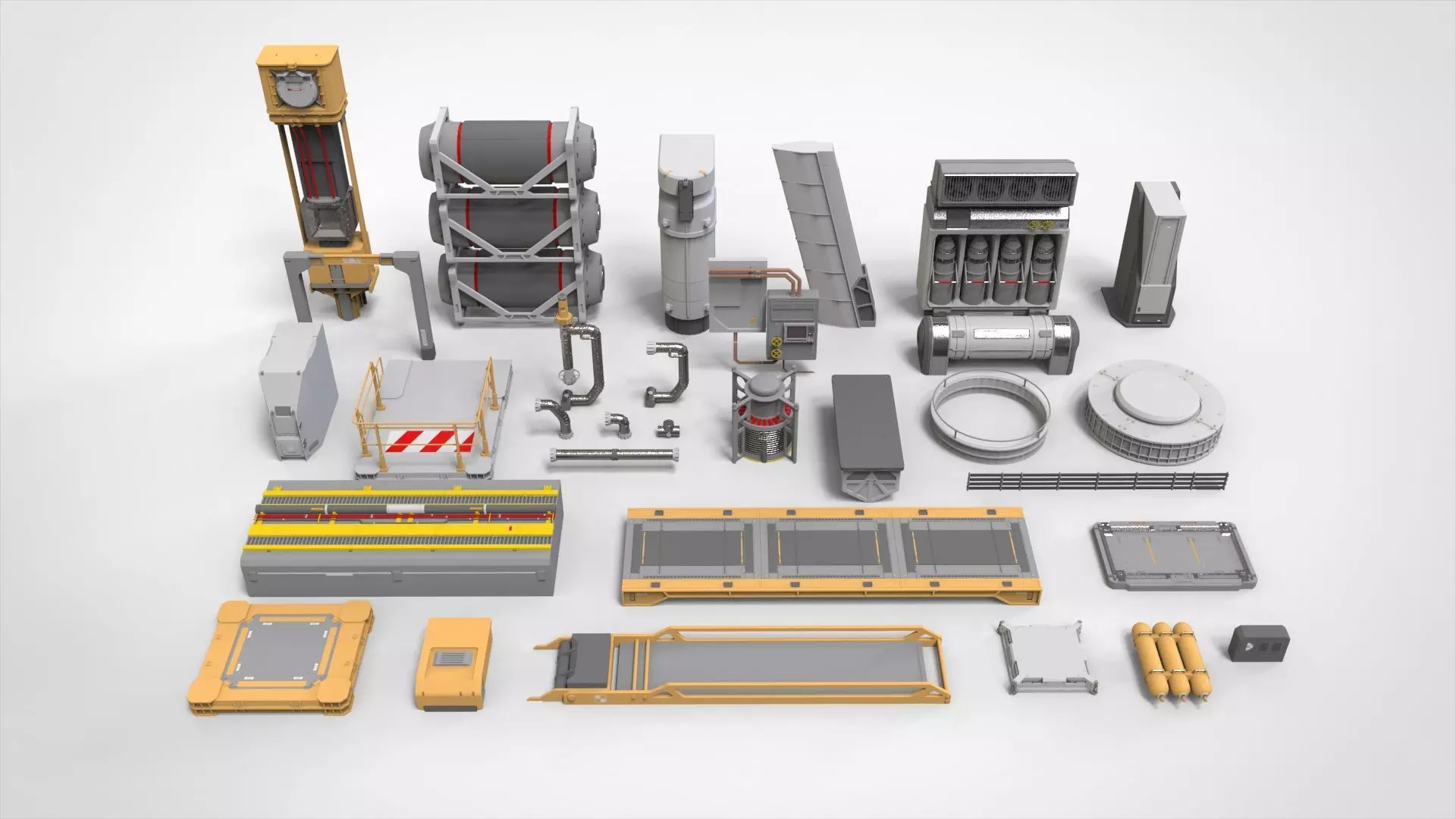 sci-fi Architecture kitbash 51 3D model_0