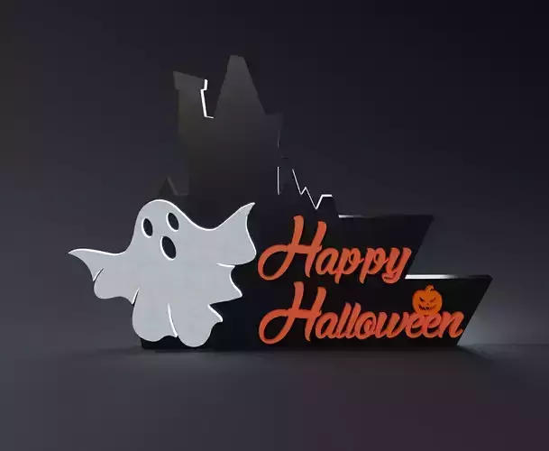 Happy Halloween Sign 3D print model