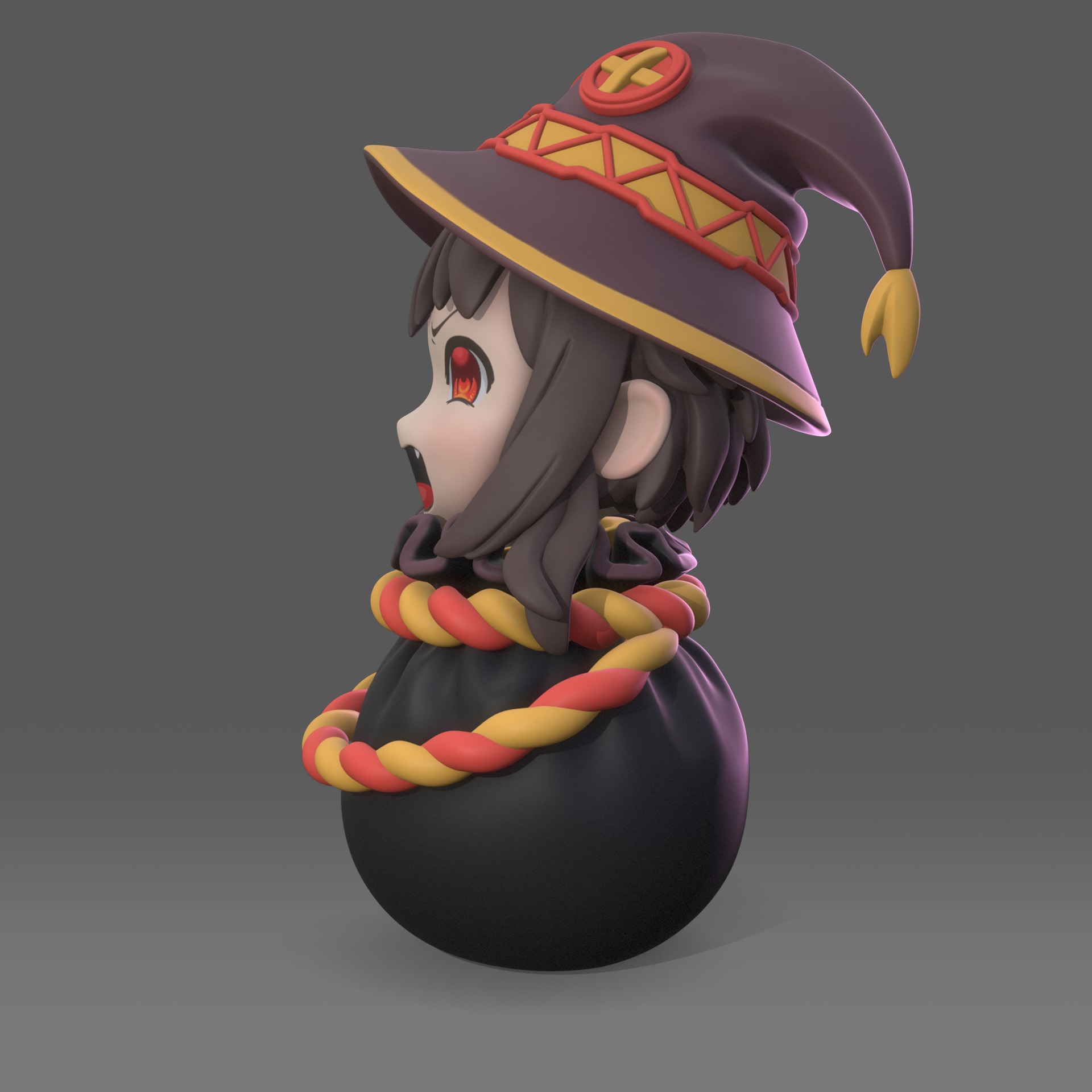 Megumin in the bag 3D print model_3