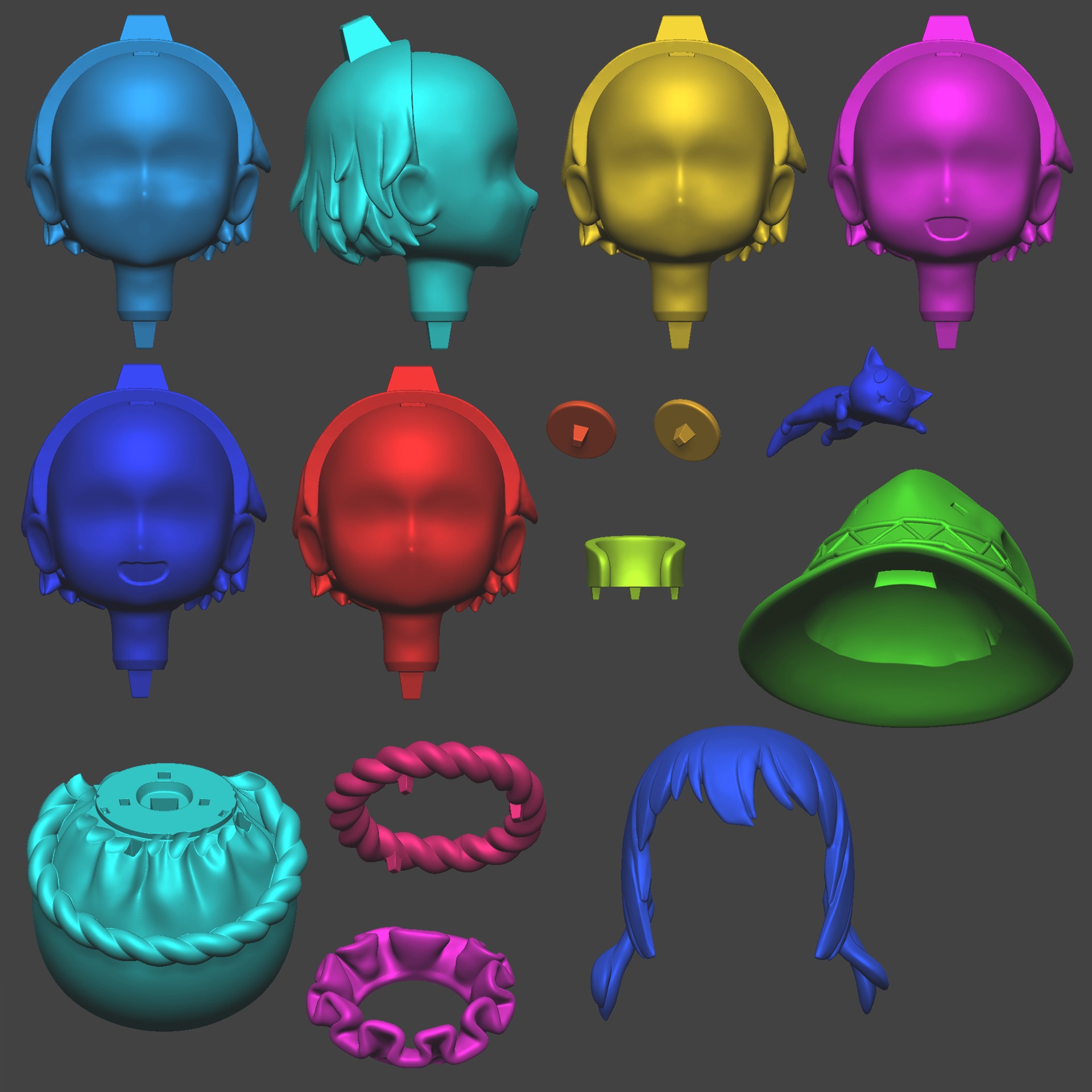 Megumin in the bag 3D print model_5