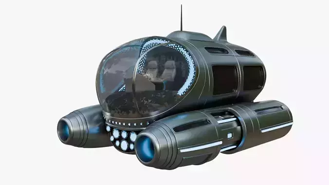 Tourist Submersible with Bubble-Shaped Cockpit 3D model