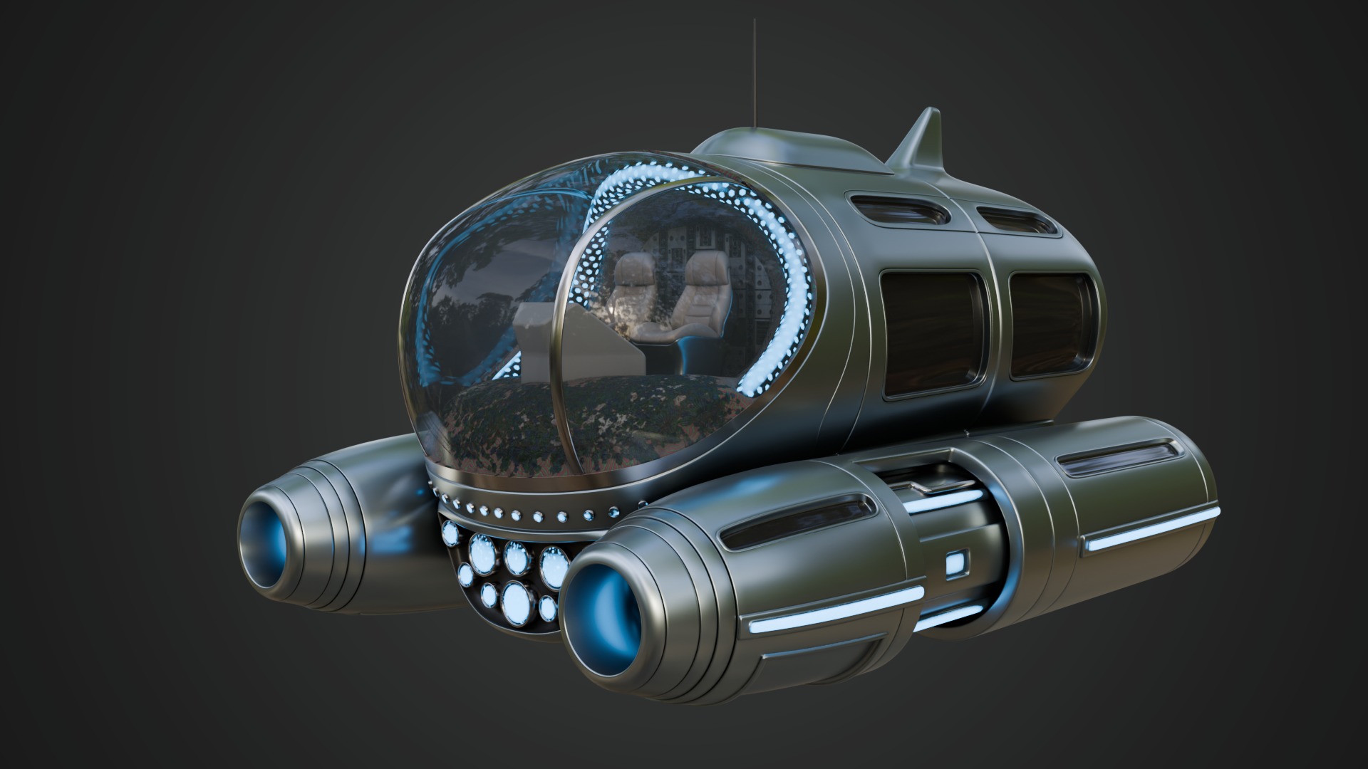 Tourist Submersible with Bubble-Shaped Cockpit 3D model_1