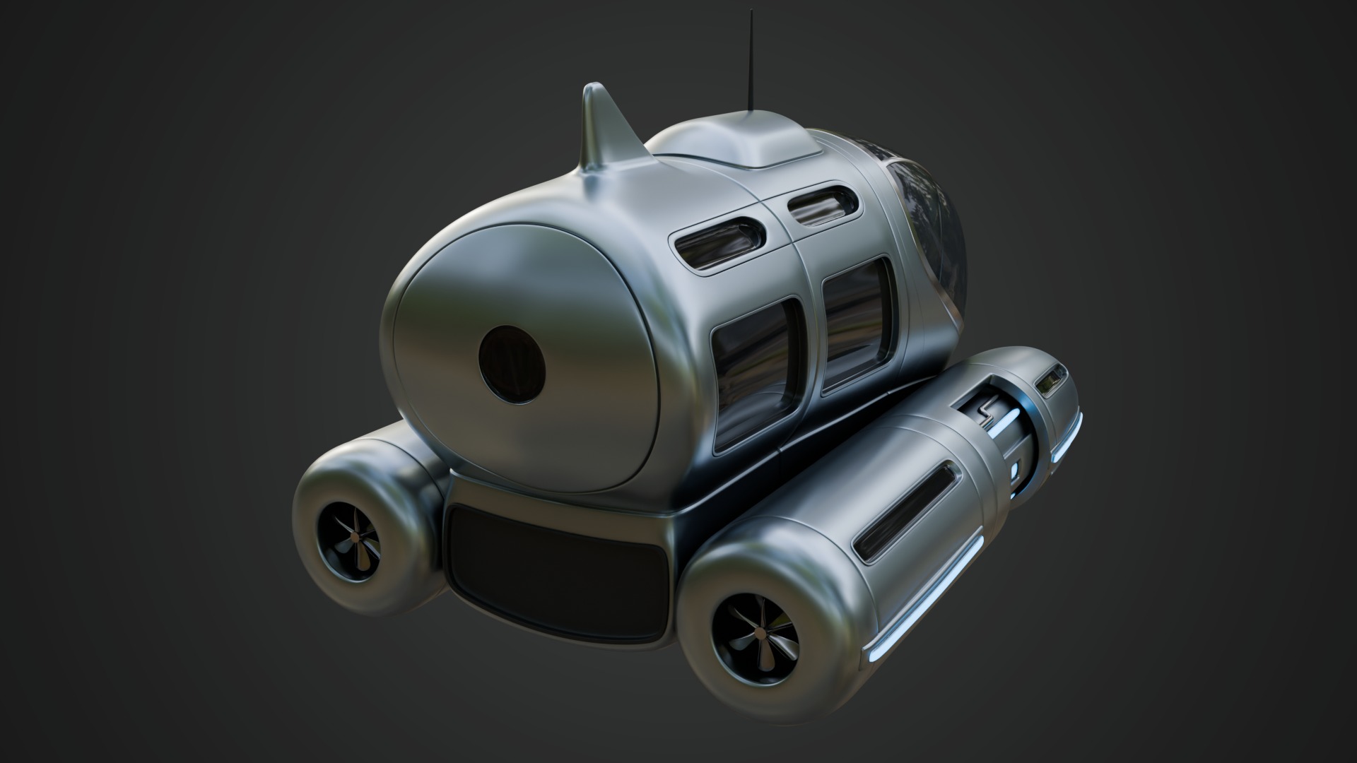 Tourist Submersible with Bubble-Shaped Cockpit 3D model_6