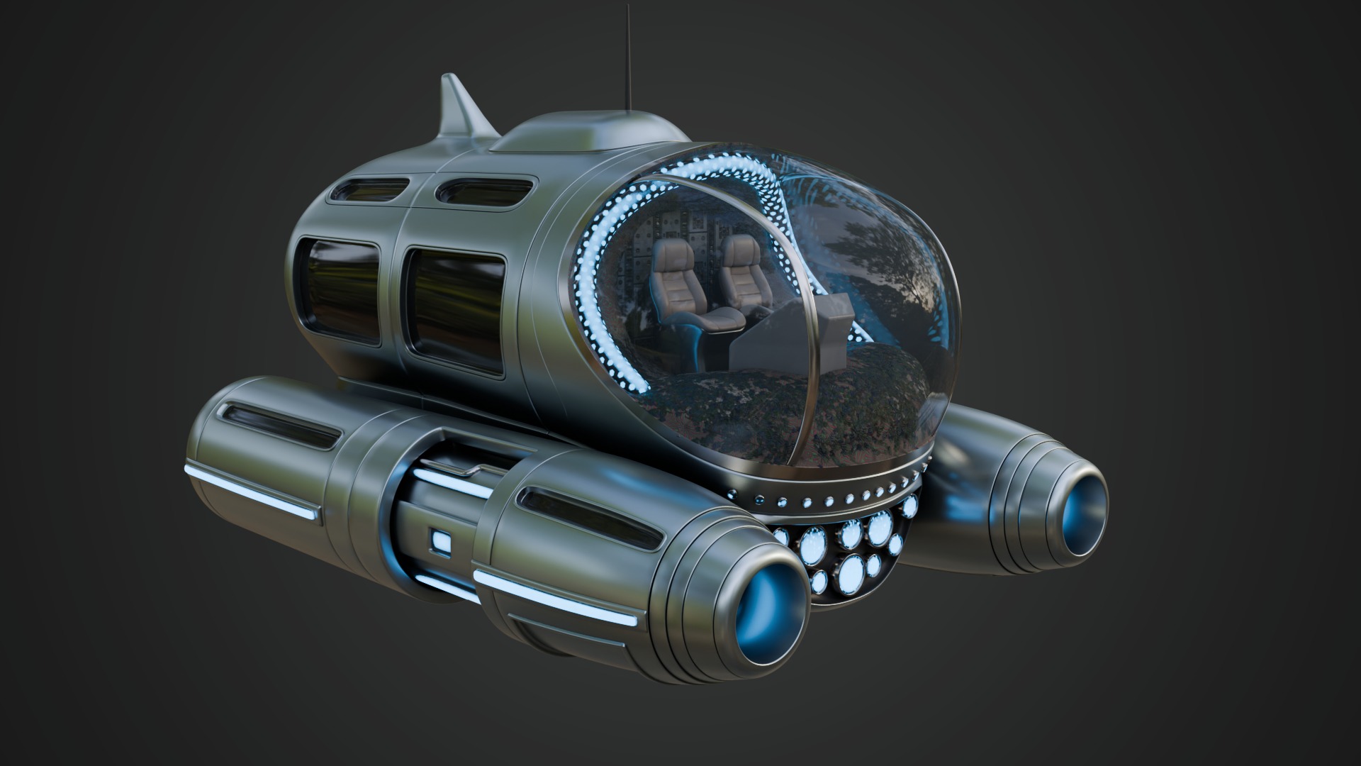 Tourist Submersible with Bubble-Shaped Cockpit 3D model_2