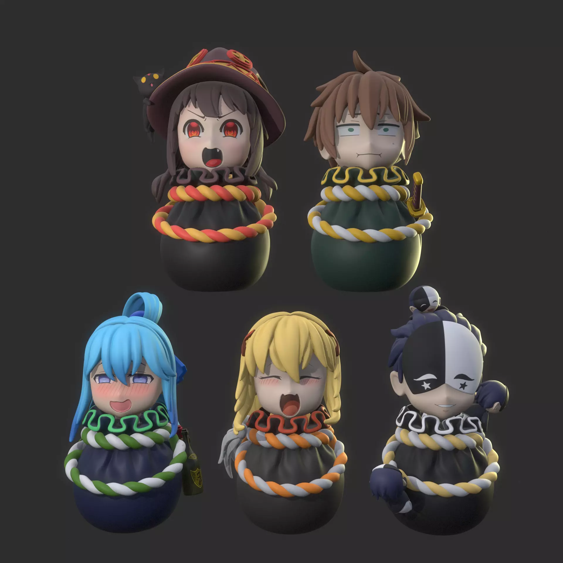 Konosuba heroes in the bags 3D Model Collection_0