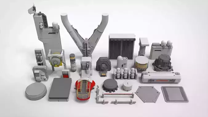 sci-fi Architecture kitbash 50 3D model sci-fi Architecture kitbash 50 3D model