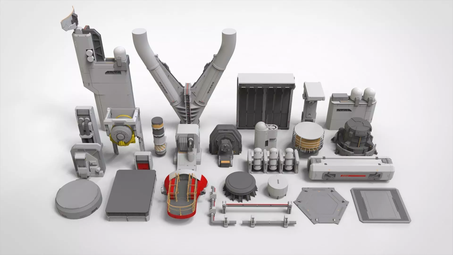 sci-fi Architecture kitbash 50 3D model_0