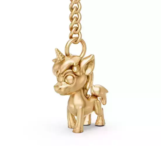 Unicorn key holder gold printable 3d model jewelry 