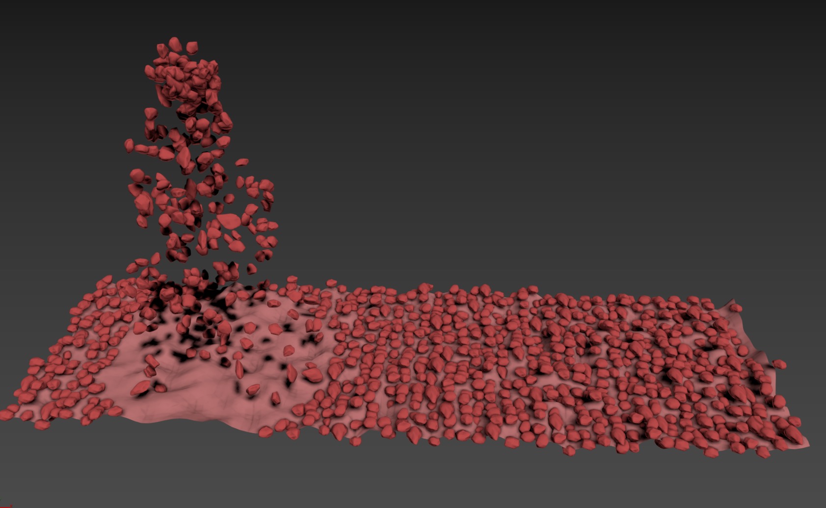 Stone Man Walk and Fall Animation 3D model_3