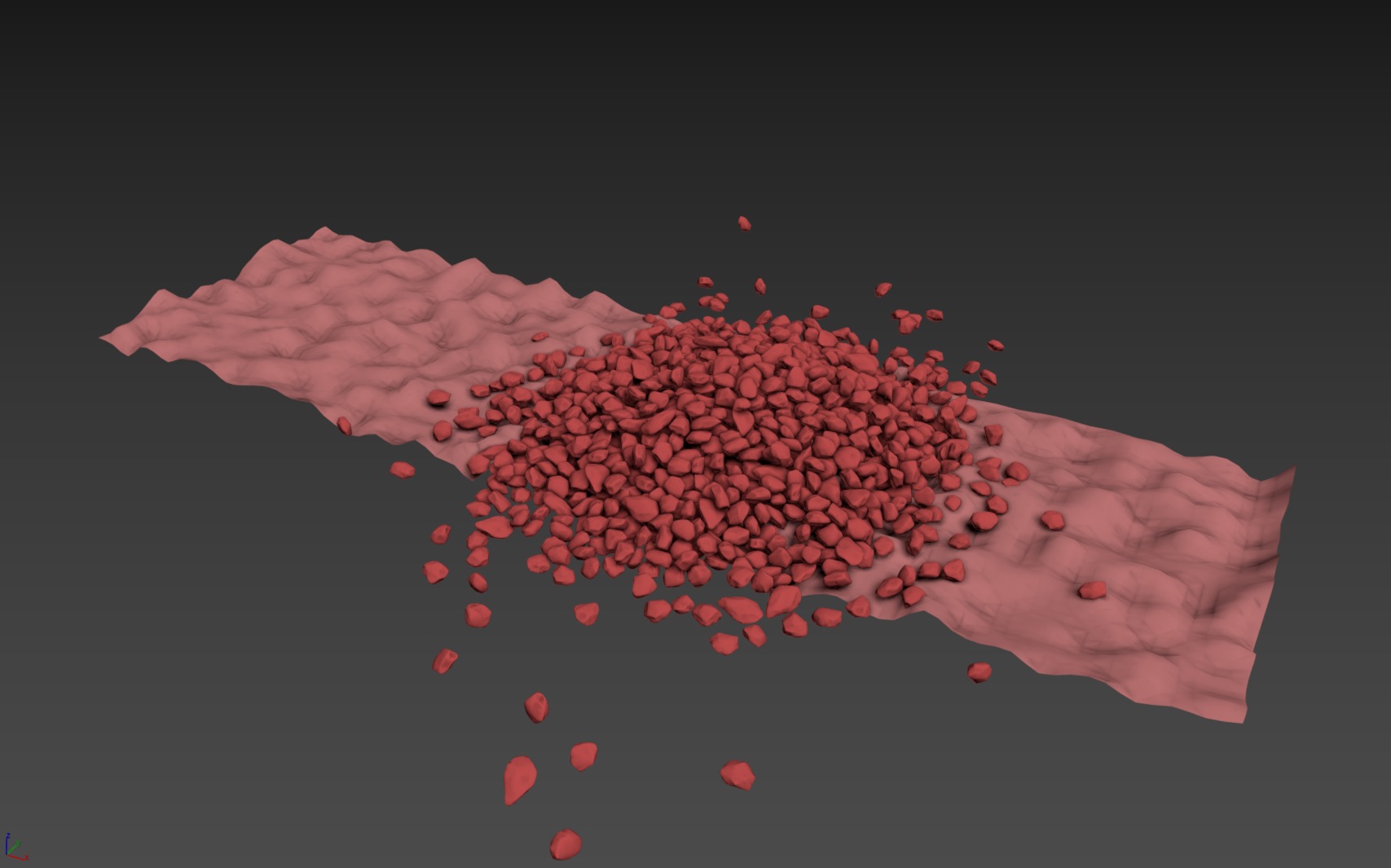 Stone Man Walk and Fall Animation 3D model_9