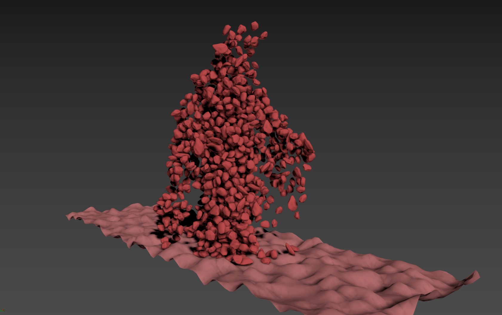 Stone Man Walk and Fall Animation 3D model_8