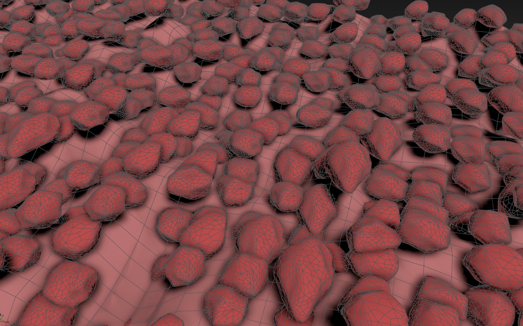 Stone Man Walk and Fall Animation 3D model_2