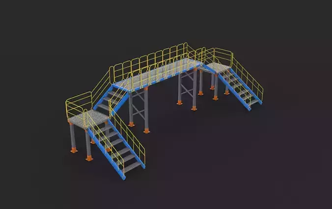  Industrial Bridge 3D model