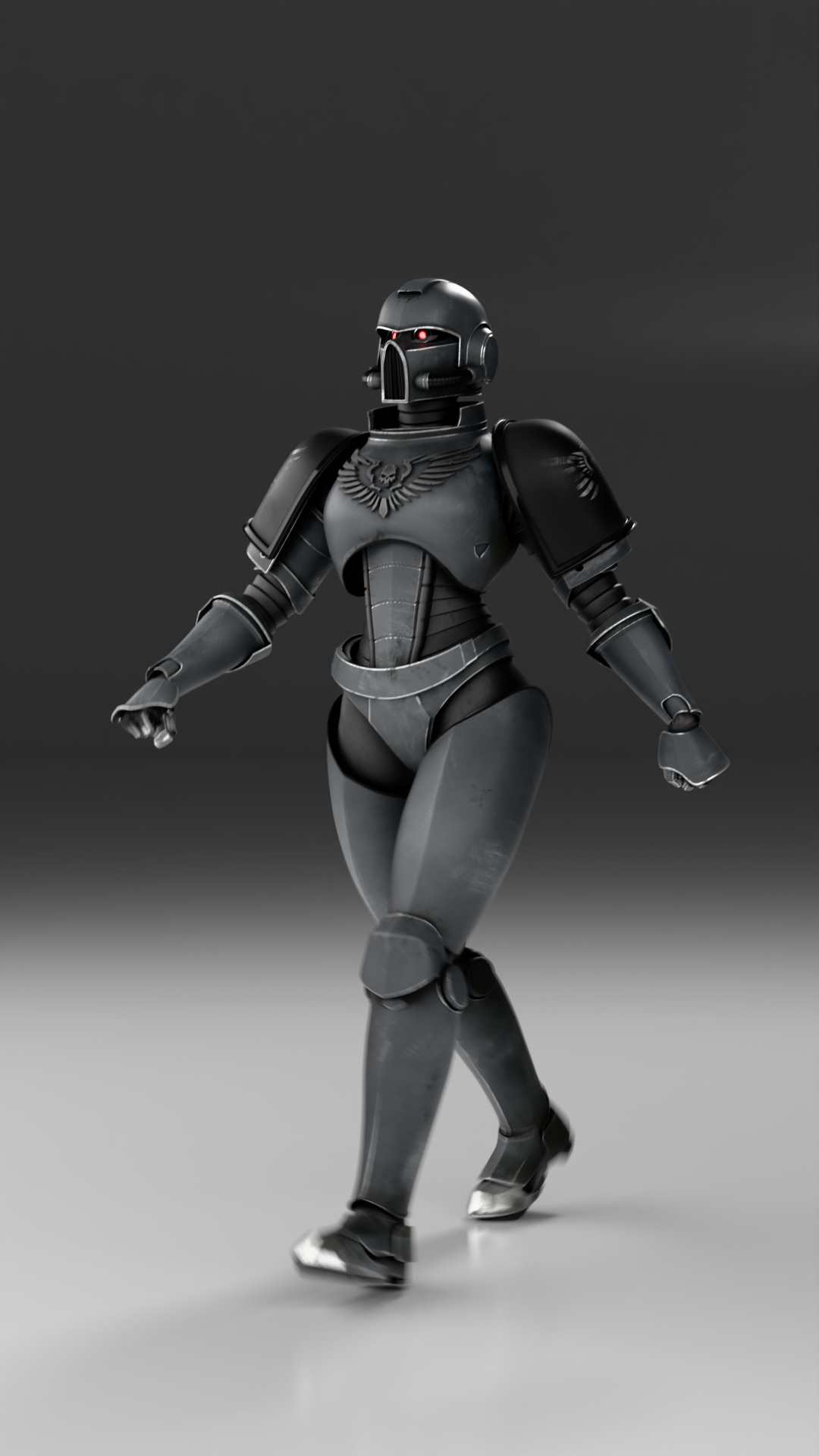 Scifi Armoured Marine Character Rigged  3D model_2