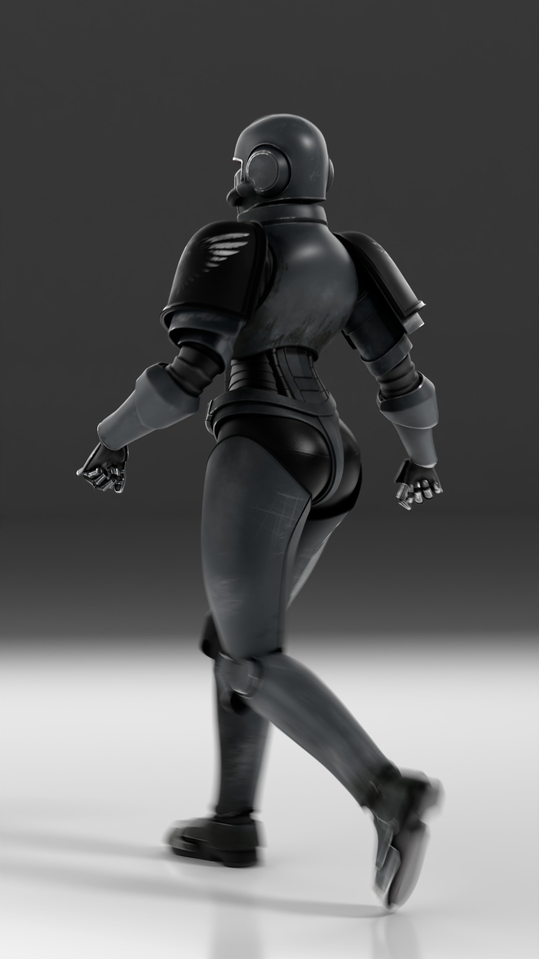 Scifi Armoured Marine Character Rigged  3D model_4
