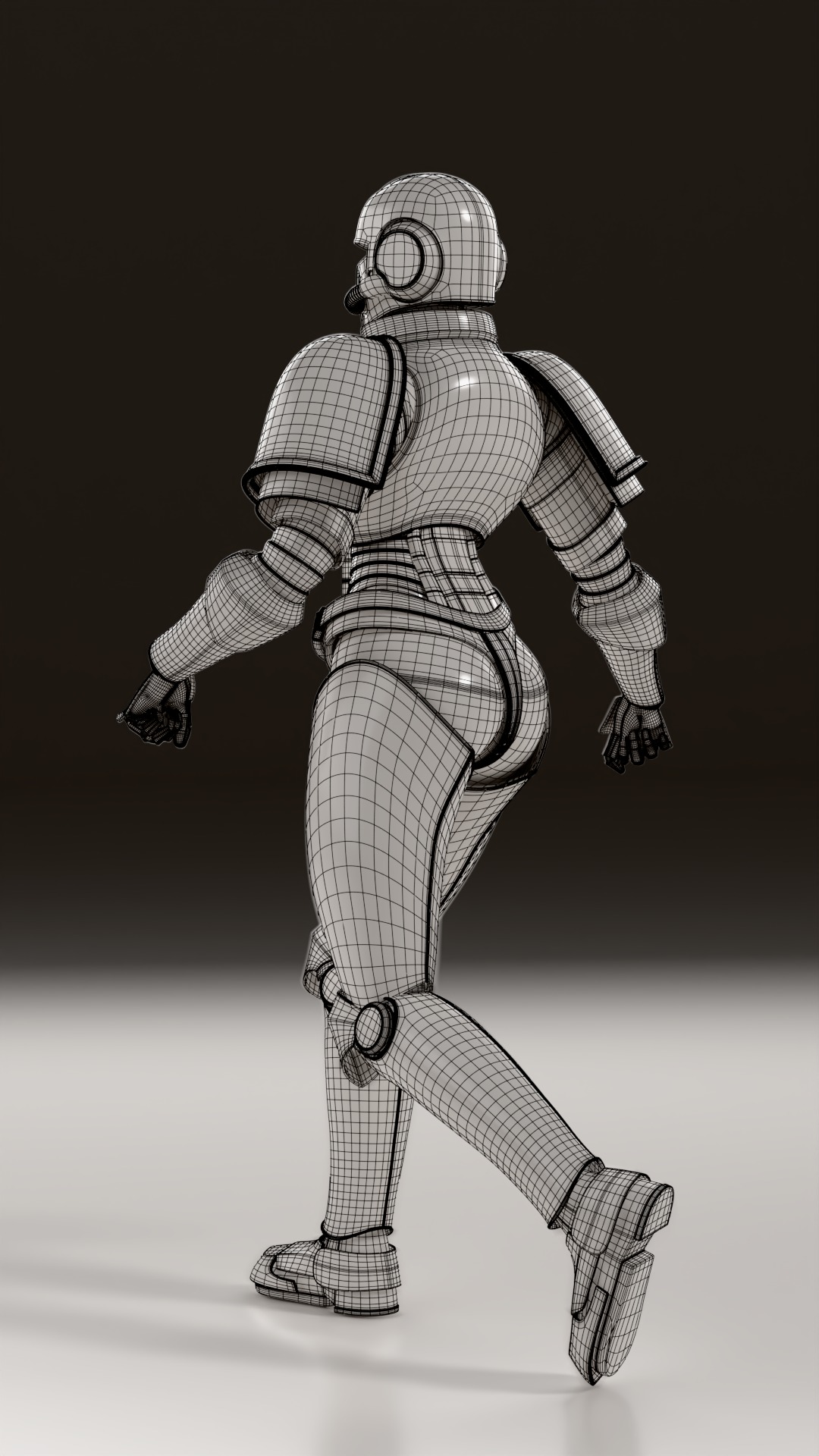 Scifi Armoured Marine Character Rigged  3D model_5