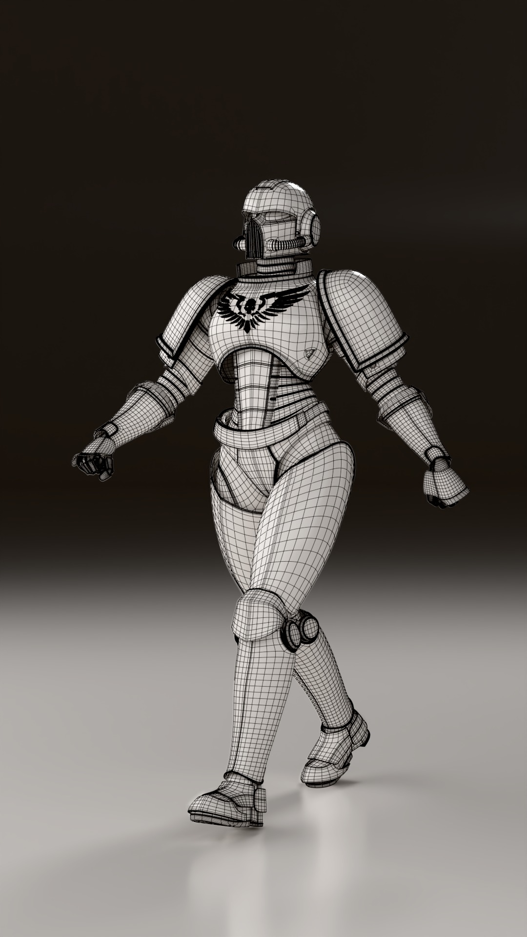 Scifi Armoured Marine Character Rigged  3D model_3