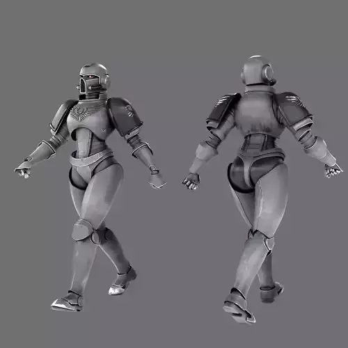 Scifi Armoured Marine Character Rigged  3D model