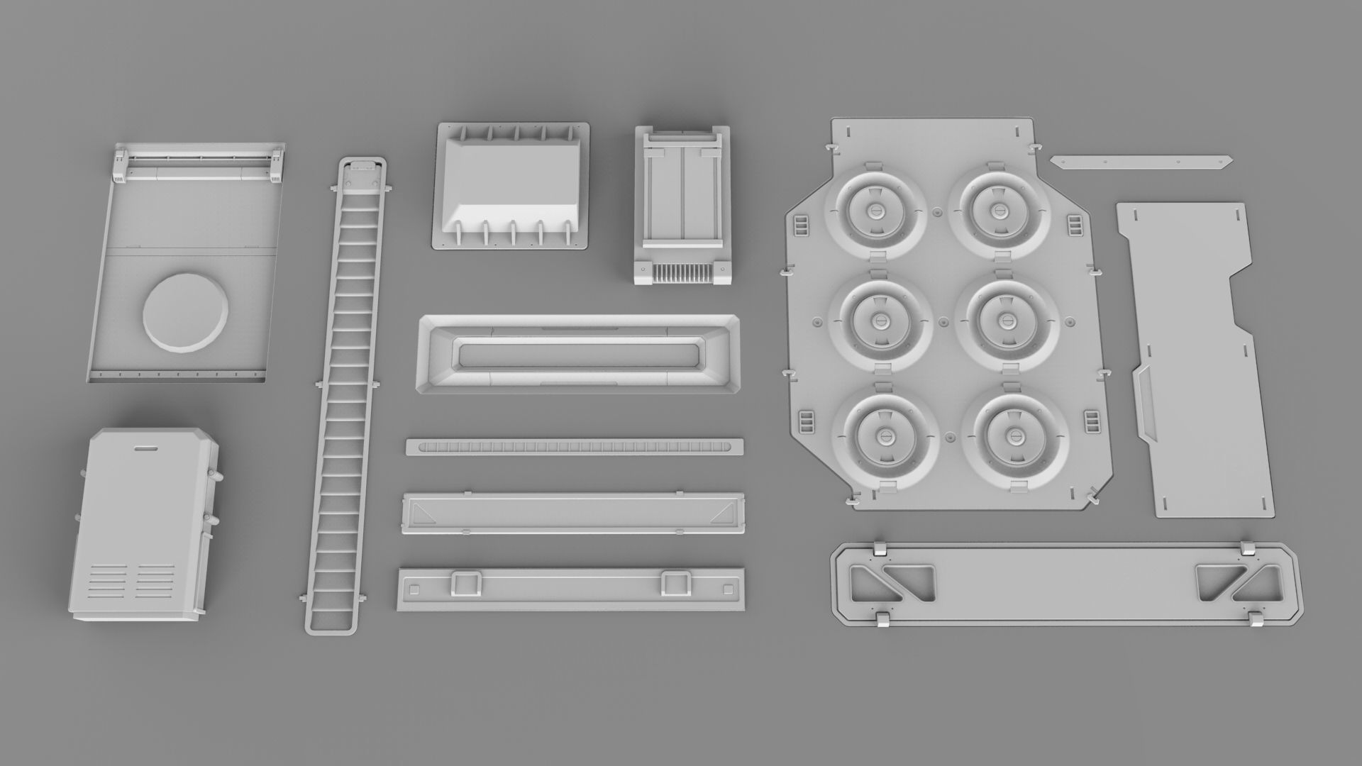 Sci fi trim sheets 4 3D model_11