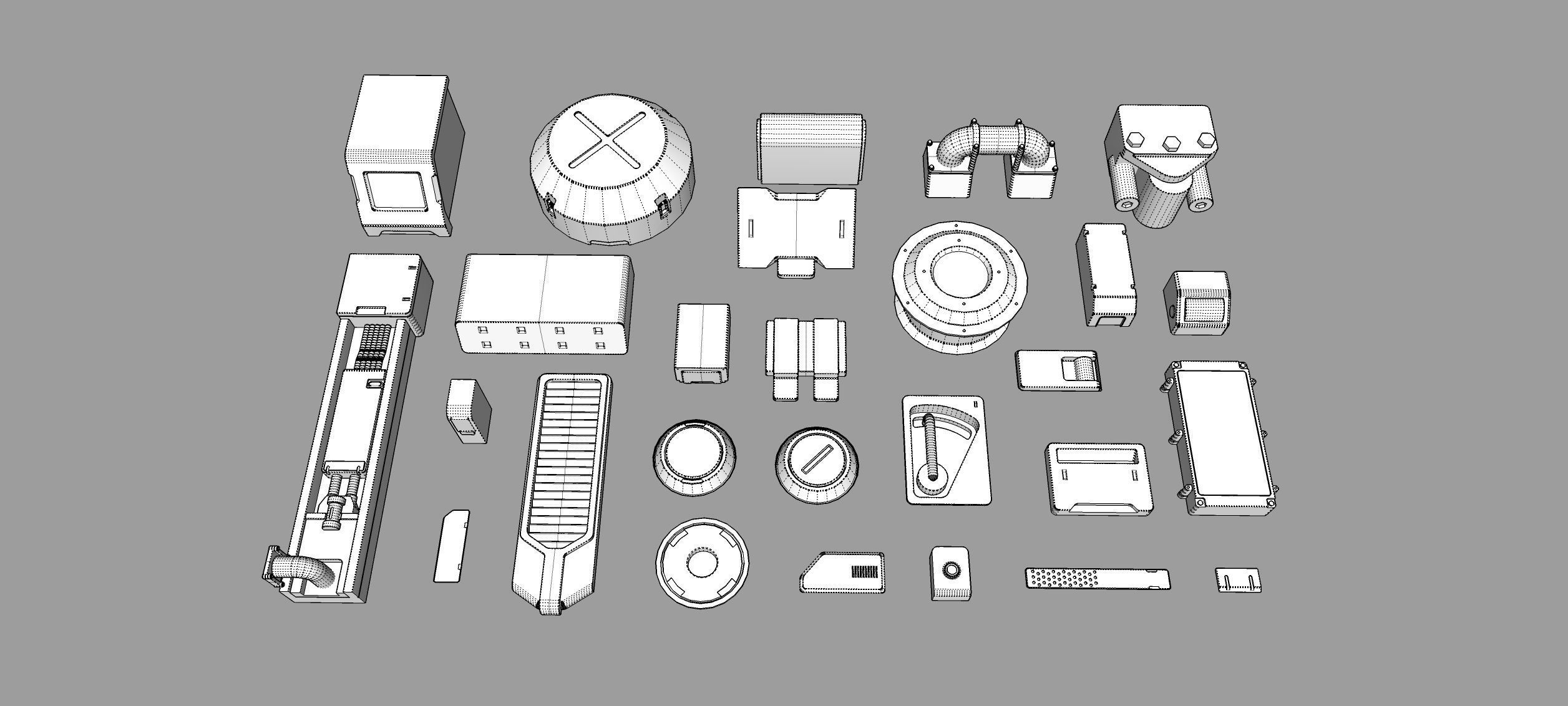 Sci fi trim sheets 4 3D model_13
