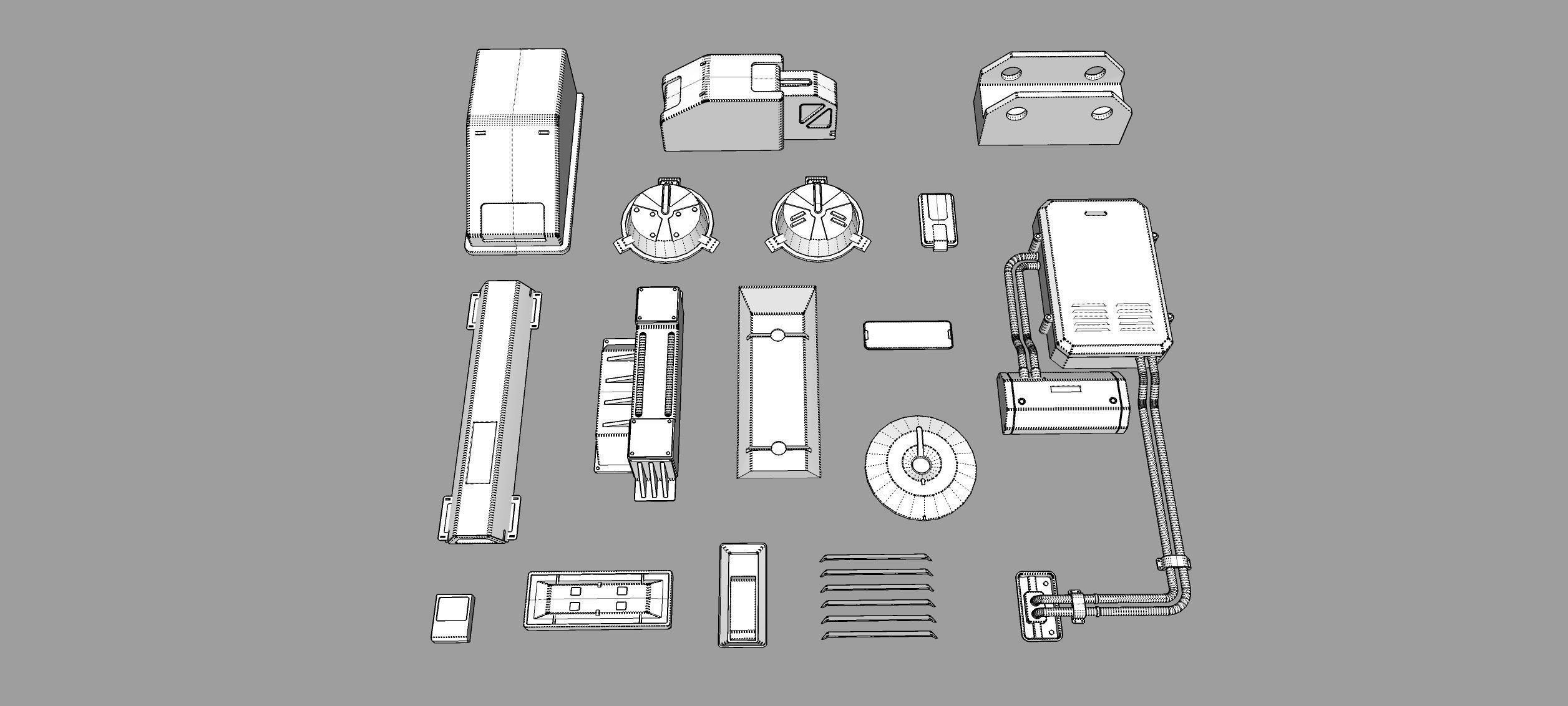 Sci fi trim sheets 4 3D model_16